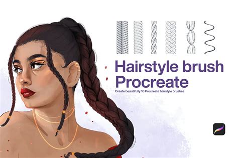 Procreate hairstyle illustration examples