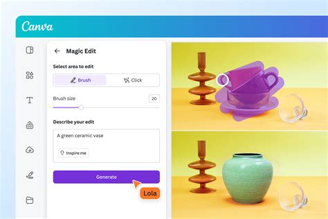 Screenshot of Canva interface showing the 