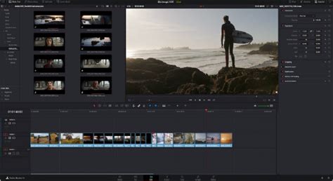 DaVinci Resolve interface with floating window and title bar