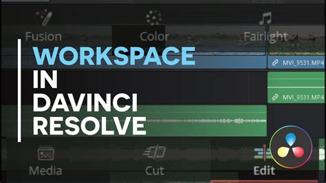 DaVinci Resolve Workspace menu showing save and recall options