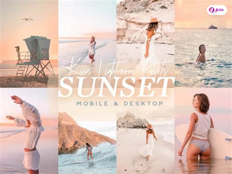 Lightroom Presets panel showing a list of sunset presets