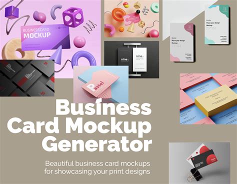 Online business card mockup generator interface