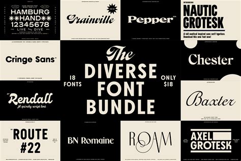A collection of diverse font examples