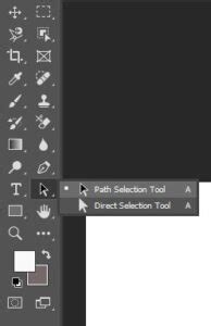 Photoshop toolbar showing the Path Selection Tool icon
