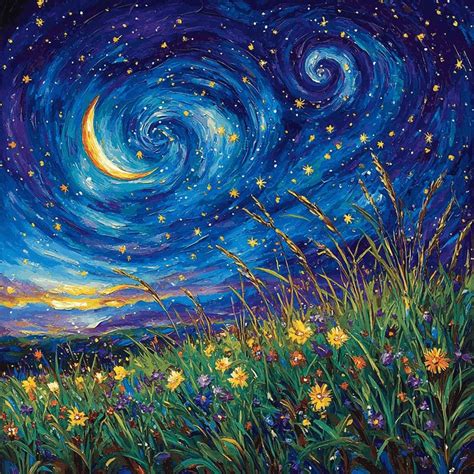Collage of diverse digital backdrops: spring meadow, starry night sky, abstract paint splatters, vintage library