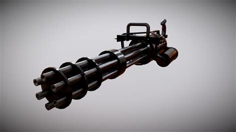 3D model of a minigun