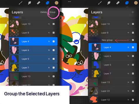 Layers panel showing organized artboards as layer groups
