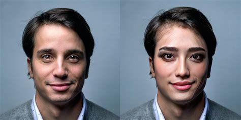 Before and after comparison of a face swap