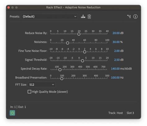 Adobe Audition Adaptive Noise Reduction effect