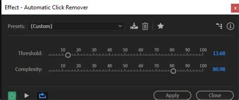 Adobe Audition Automatic Click Remover effect