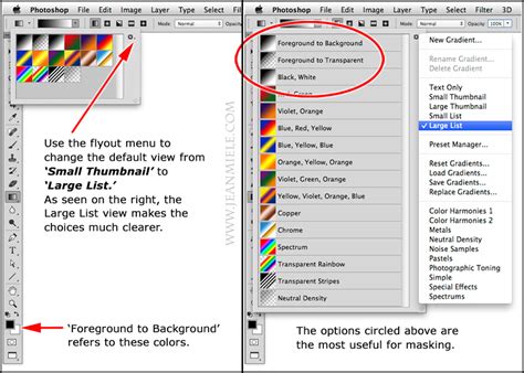 Illustration of gradient removal in Photoshop