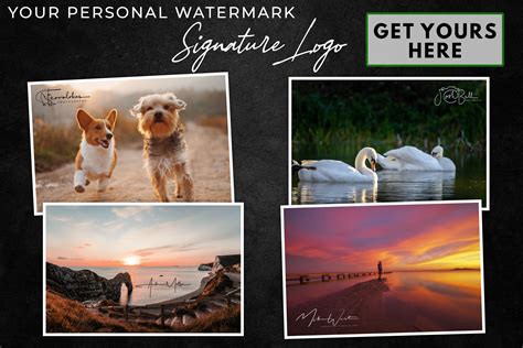 Photographer adding watermark to an image