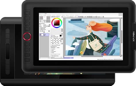 Close-up of XP-Pen Artist 12 Pro express keys and touch bar