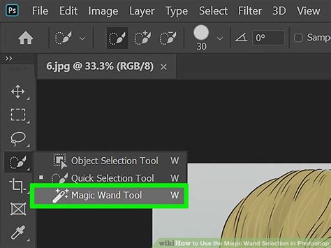 Photoshop Magic Wand Tool Interface