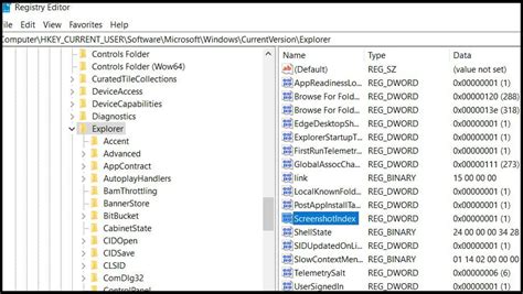Windows Registry Editor screenshot