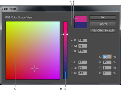 InDesign Color Picker dialog box