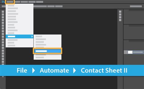 Photoshop Contact Sheet II dialog box with configuration options