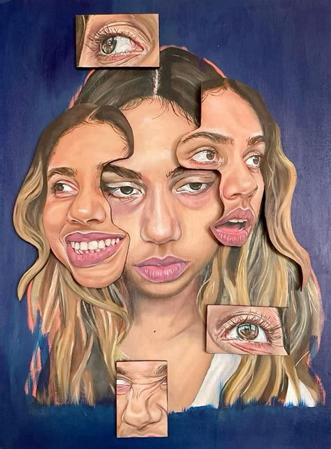 A composite image showing the progression of a blood effect being added to a portrait, from initial sketch to final details