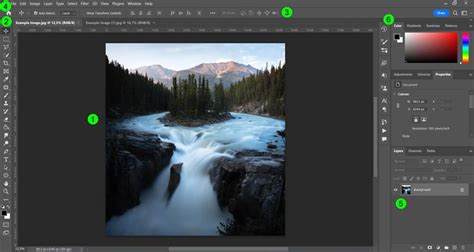 Photoshop interface with a new document open and a background image loaded