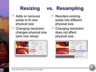 Infographic comparing the effects of resizing with resampling, cropping, and changing canvas size