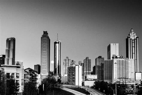 Black and white cityscape