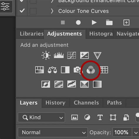 Photoshop Channel Mixer dialog box