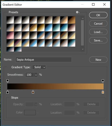 Photoshop Gradient Map editor