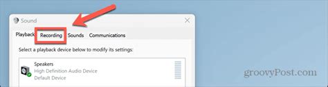 Windows 11 Sound Settings Recording Tab
