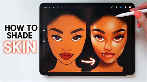 Illustration demonstrating different hair shading techniques in Procreate.