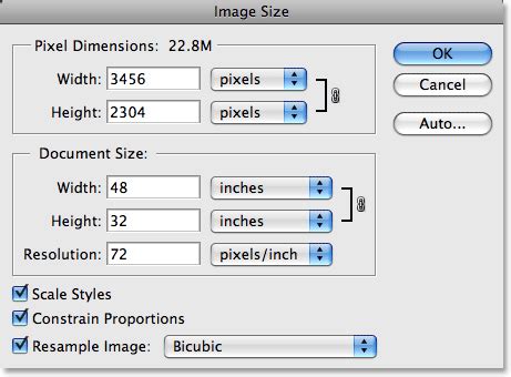 Photoshop canvas size dialog box with added pixels
