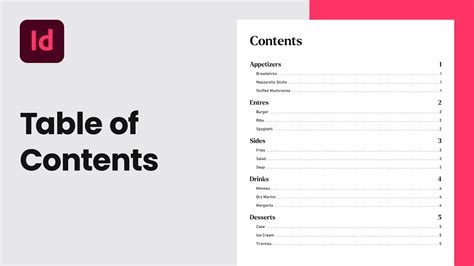 InDesign Table of Contents dialog box