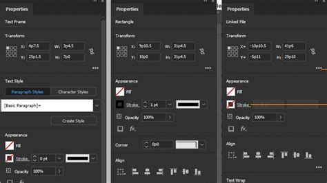 Adobe InDesign Info Panel