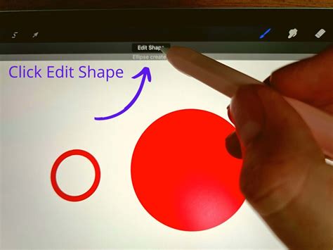 A visual demonstration of the QuickShape tool turning a wobbly circle into a perfect one.