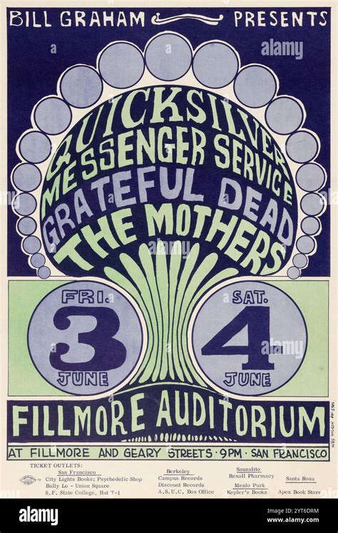 Vintage Fillmore Auditorium poster for The Grateful Dead