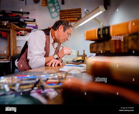 Artist Martin Bullock at work in his studio
