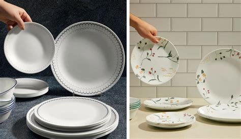 Corelle dinnerware with safety certification labels