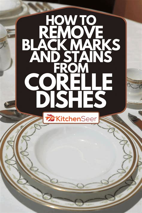 Diagram showing how to remove gray marks from Corelle dinnerware