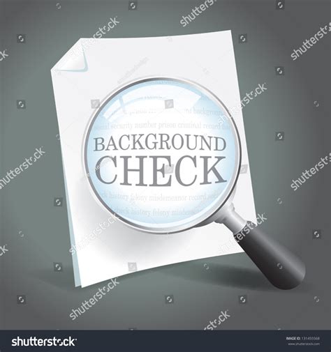 Magnifying glass over a background check report