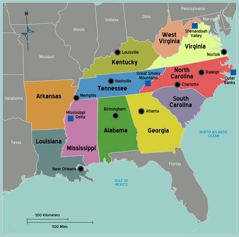 Map highlighting Mississippi and surrounding Southern states