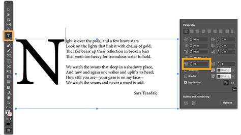 InDesign Paragraph Style Options showing Drop Cap settings
