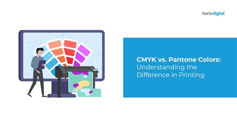 Illustration of CMYK vs Pantone color swatches