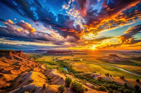 A surreal HDR landscape with exaggerated colors and contrast