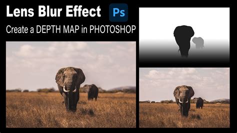Photoshop Lens Blur filter dialog box with depth map options