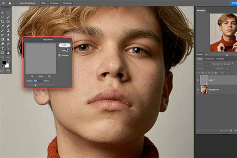 Close-up of Photoshop Sharpen Tool Color Distortion