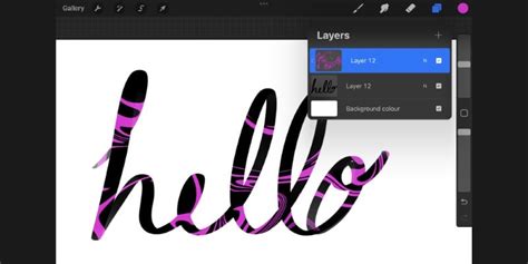 Procreate layers demonstrating clipping masks for frosting on a cake