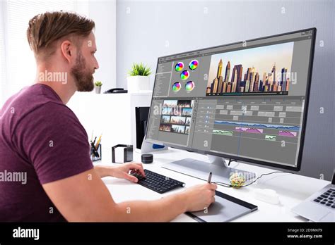 Person using a photo editing software on a computer