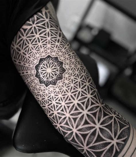 Geometric ornamental tattoo patterns