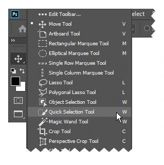 Photoshop edit toolbar dialog