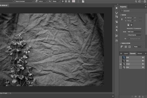 Example of a Displacement Map in Photoshop Channels panel
