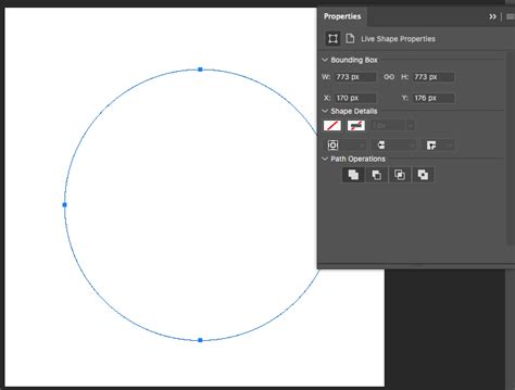 Photoshop showing drawing a perfect circle with the Shift key
